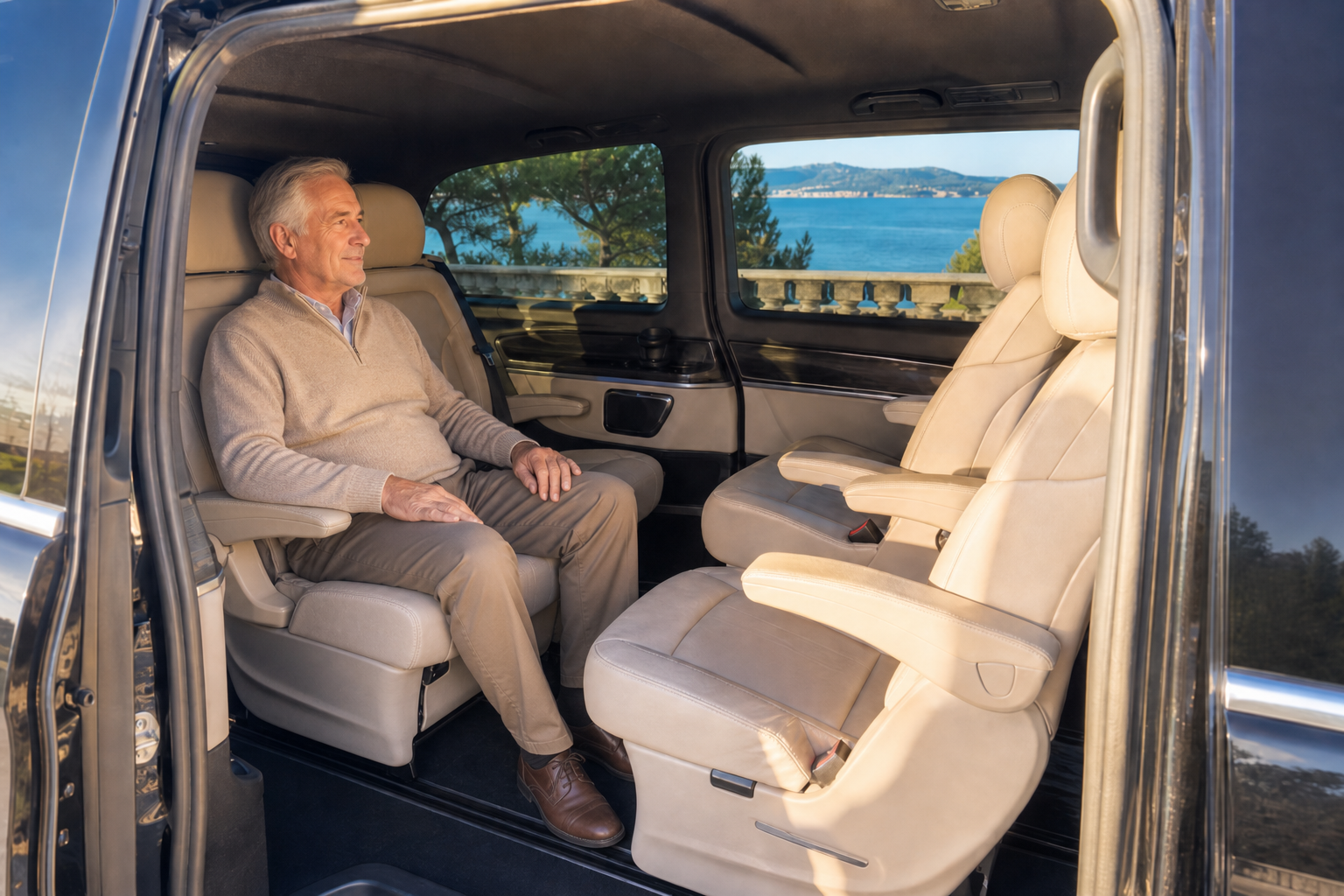 Intérieur VSL confortable pour transport dialyse Antibes et Juan-les-Pins
